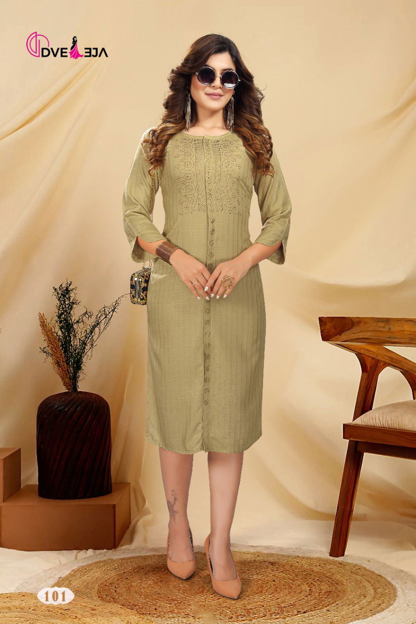 Dveeja Cherry Latest Ethnic Wear Rayon Straight Kurti Collection